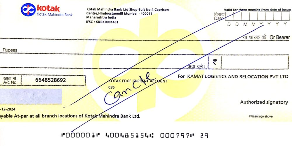cheque payment